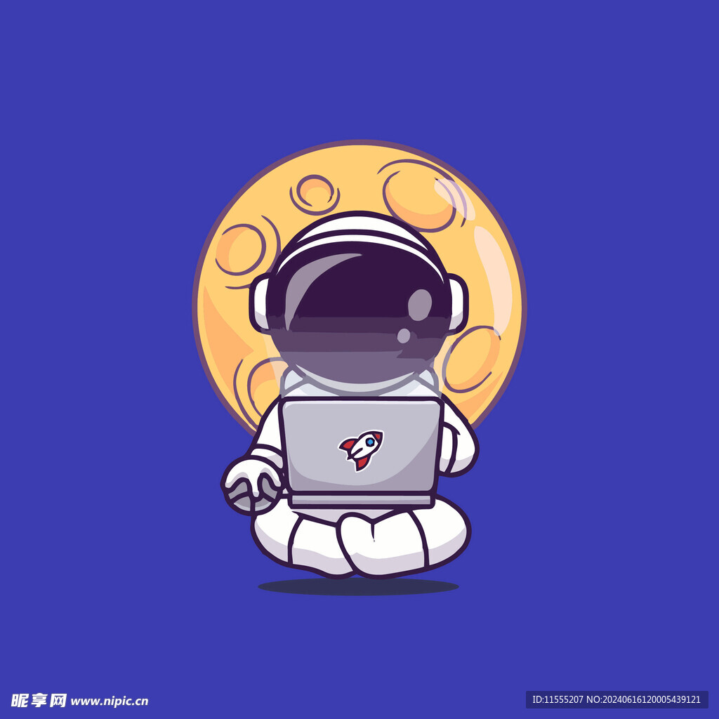可爱宇航员卡通矢量儿童插画