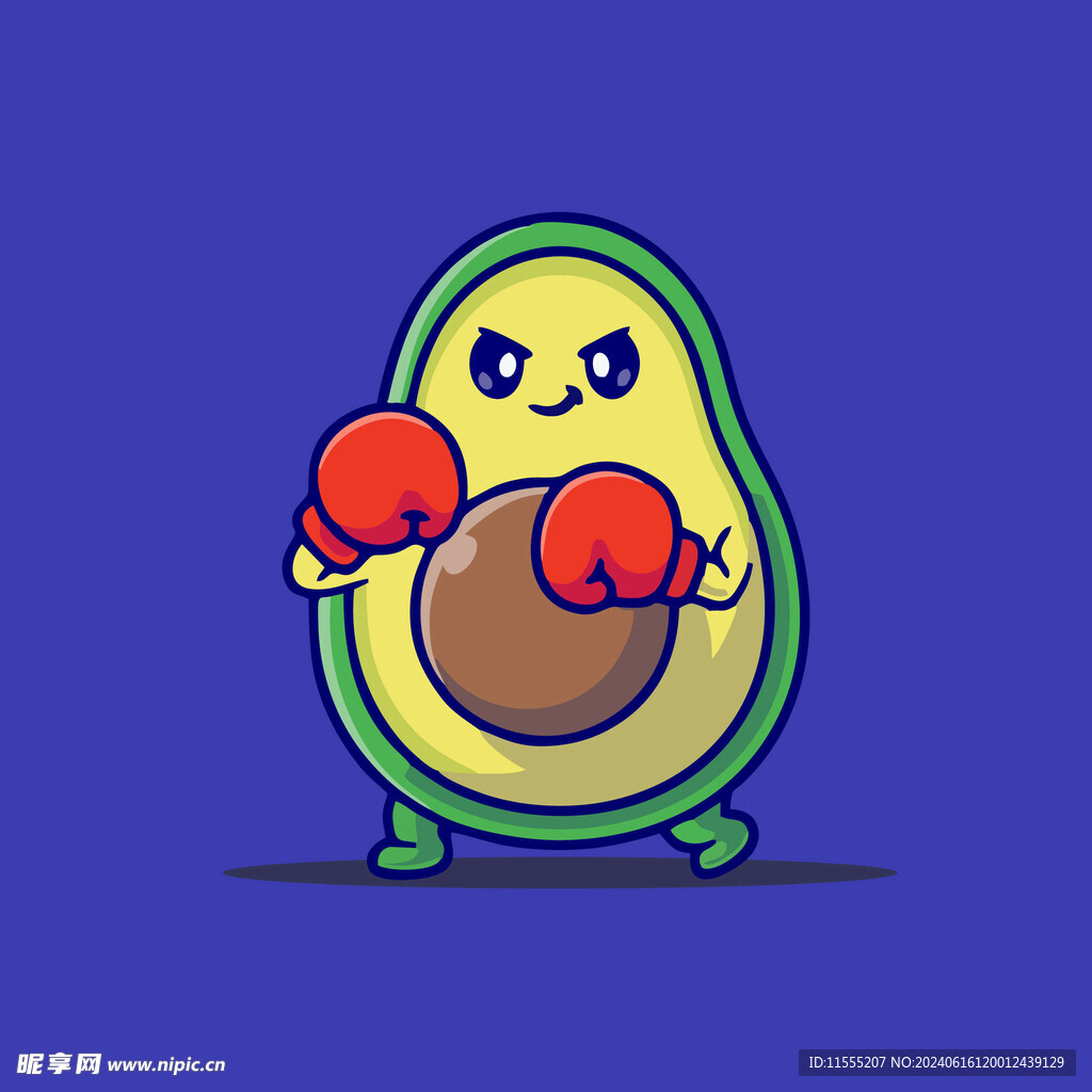 可爱牛油果卡通矢量儿童插画