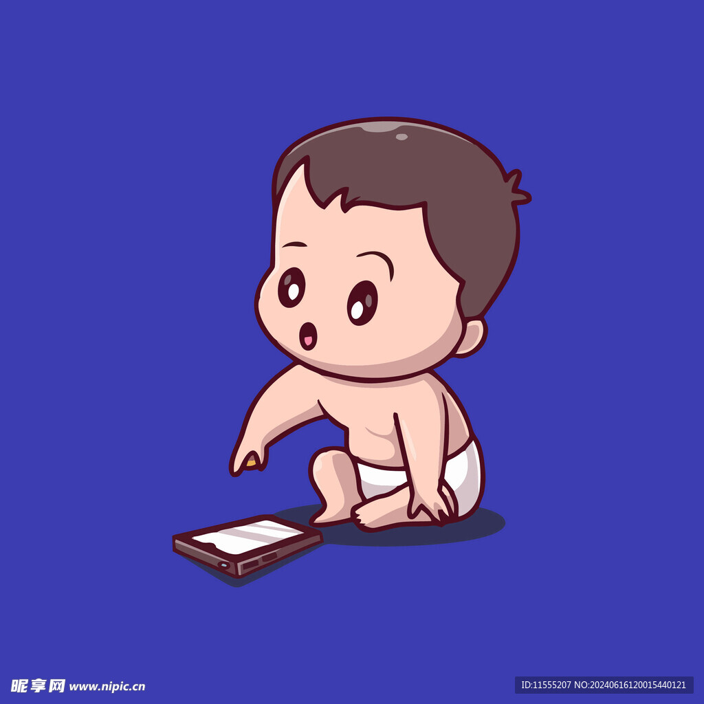 可爱娃娃卡通矢量儿童插画