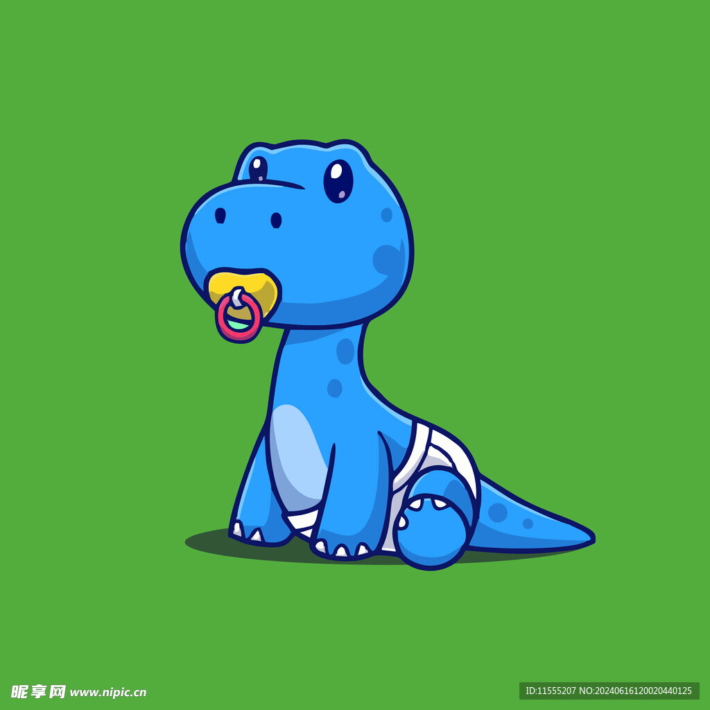 可爱恐龙卡通矢量儿童插画