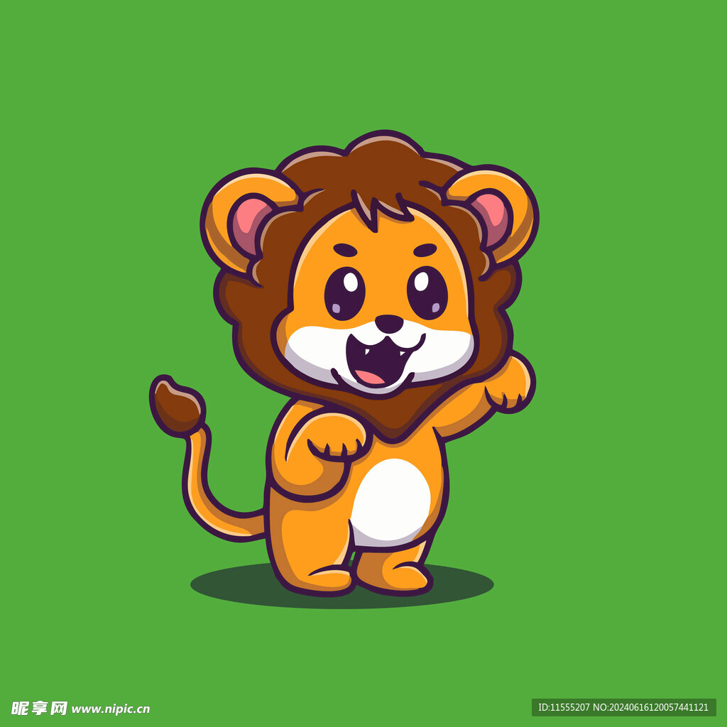可爱狮子卡通矢量儿童插画