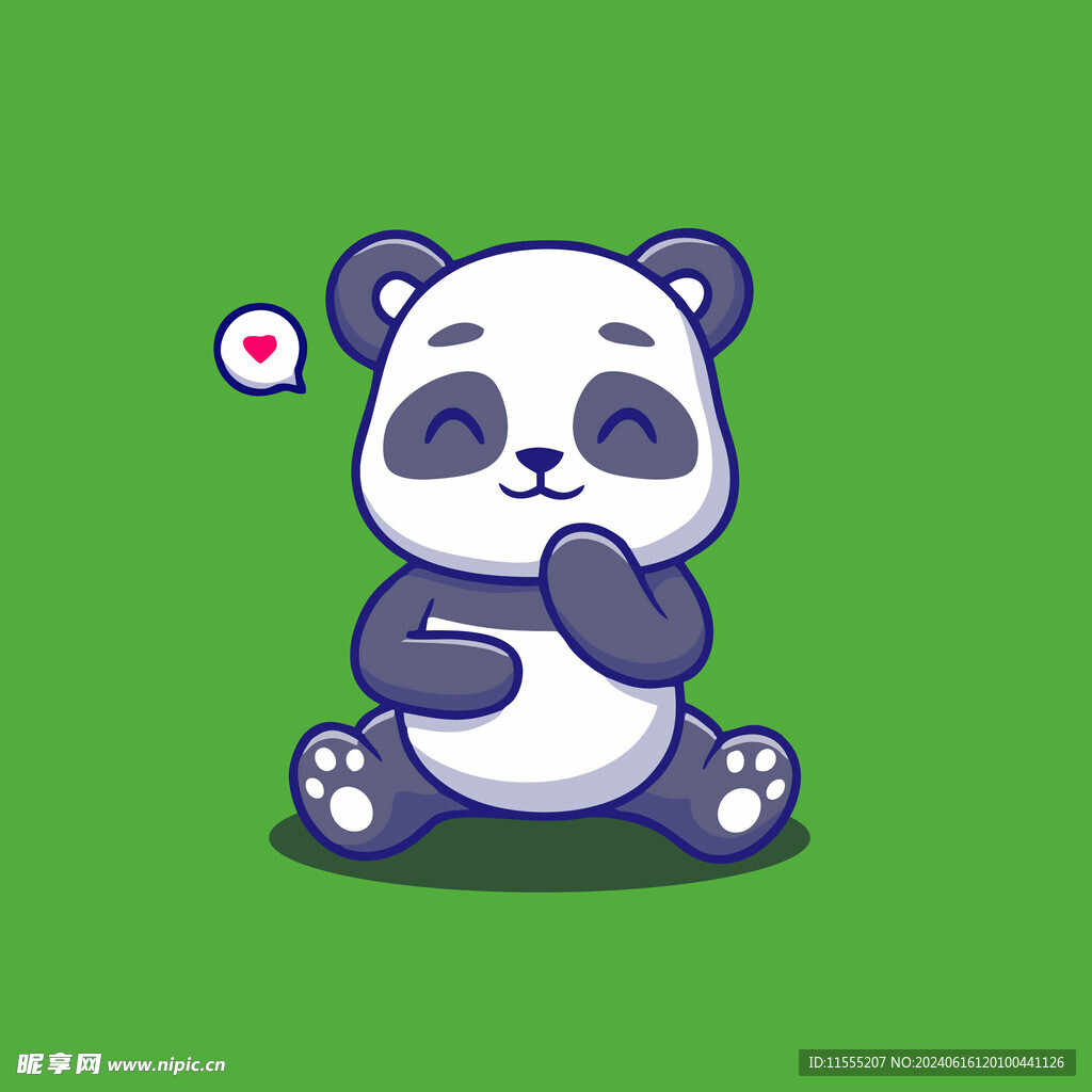 可爱熊猫卡通矢量儿童插画