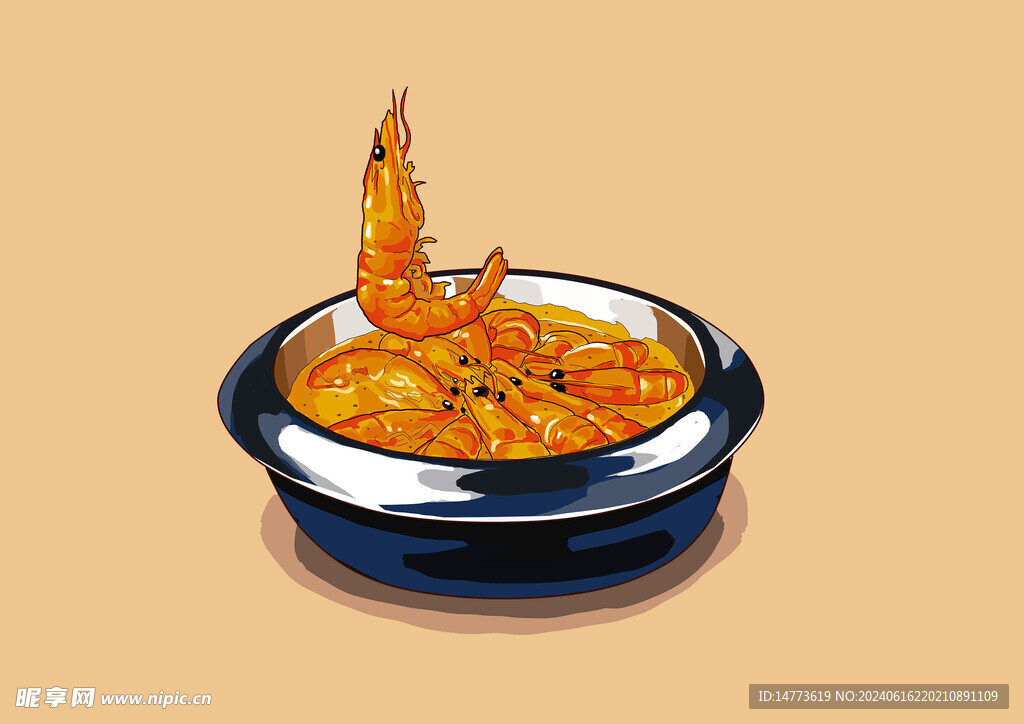 手绘香辣虾