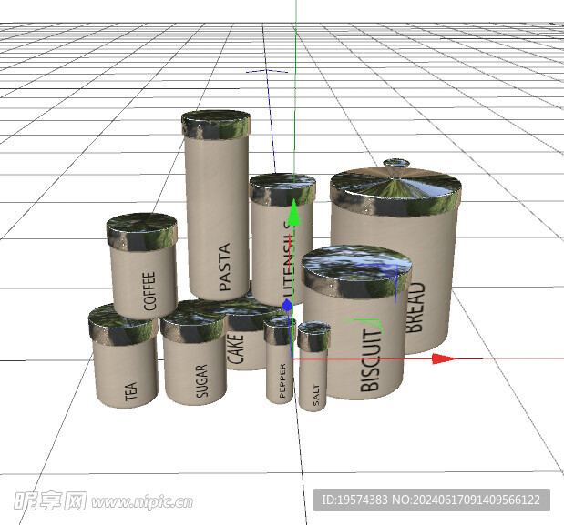 C4D模型 收纳罐