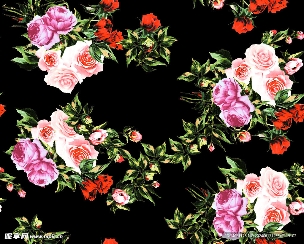 大牌花 玫瑰花 手绘花