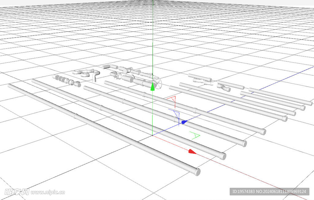 C4D模型 管子