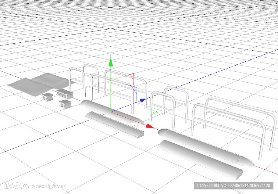 C4D模型 护栏