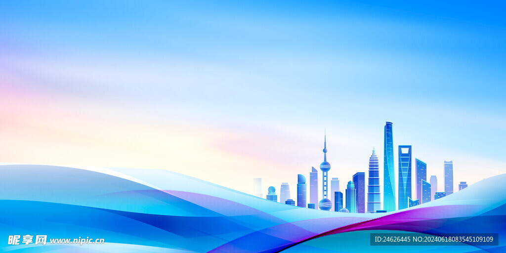 大气简约蓝色背景