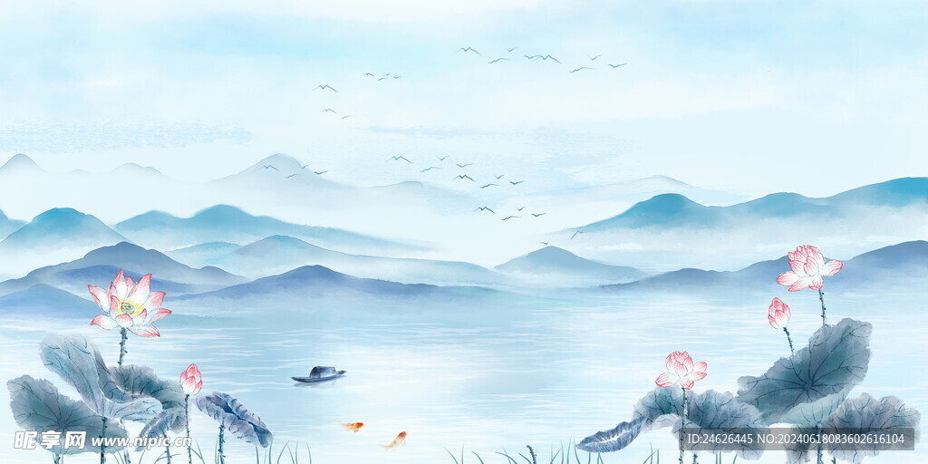 水墨中国风山水画背景