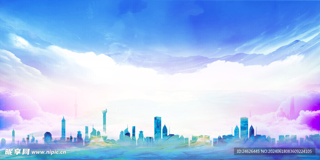 大气简约蓝色背景