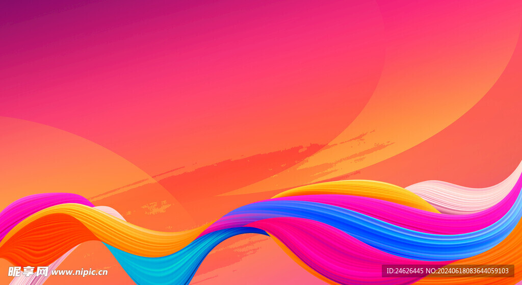 简约大气红色飘带展板背景图片