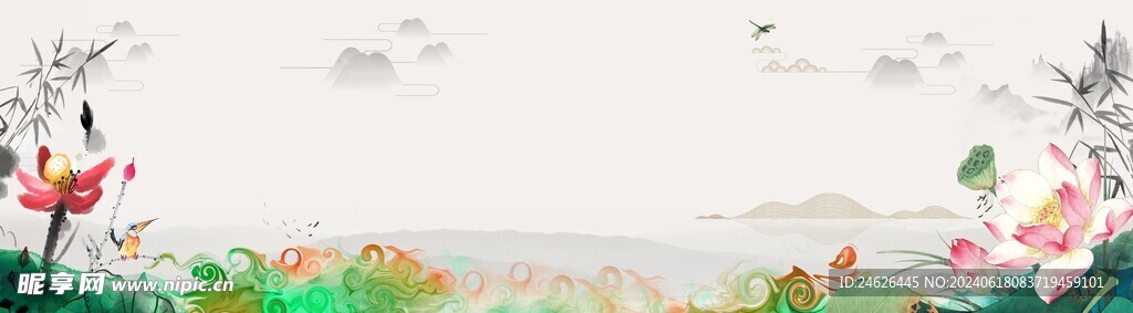 大气简约清廉中国风背景