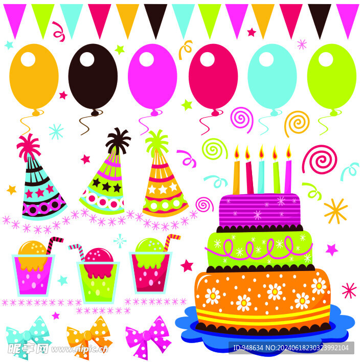 蛋糕彩旗饮料礼盒