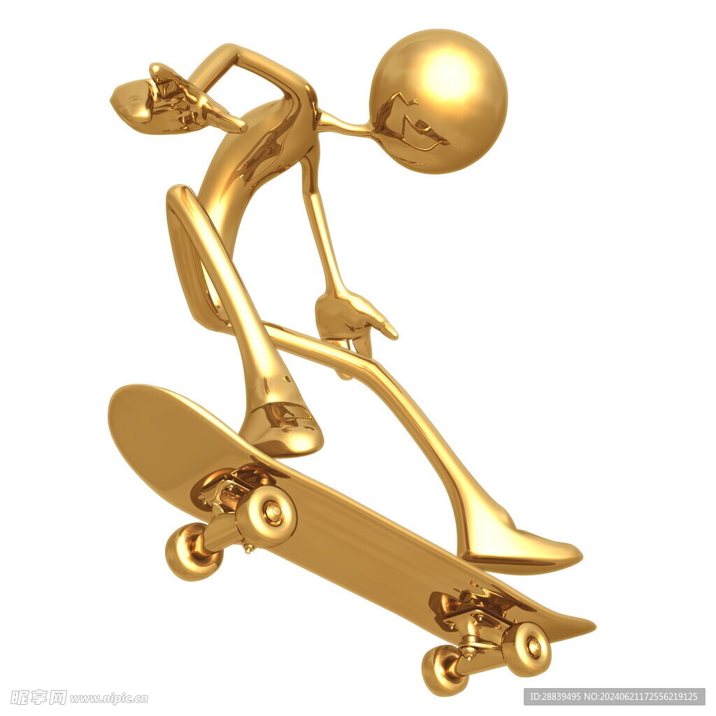玩滑板金色