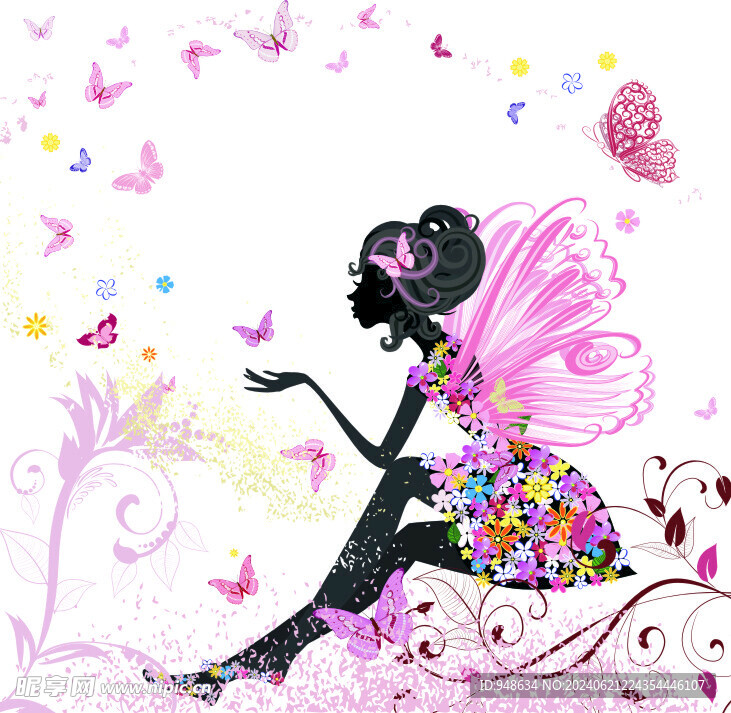 浪漫美女带翅膀