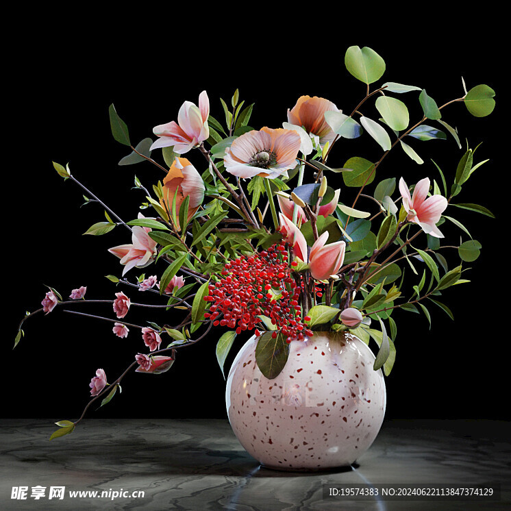 C4D模型 插花