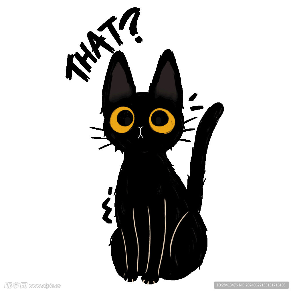 卡通黑猫图案设计