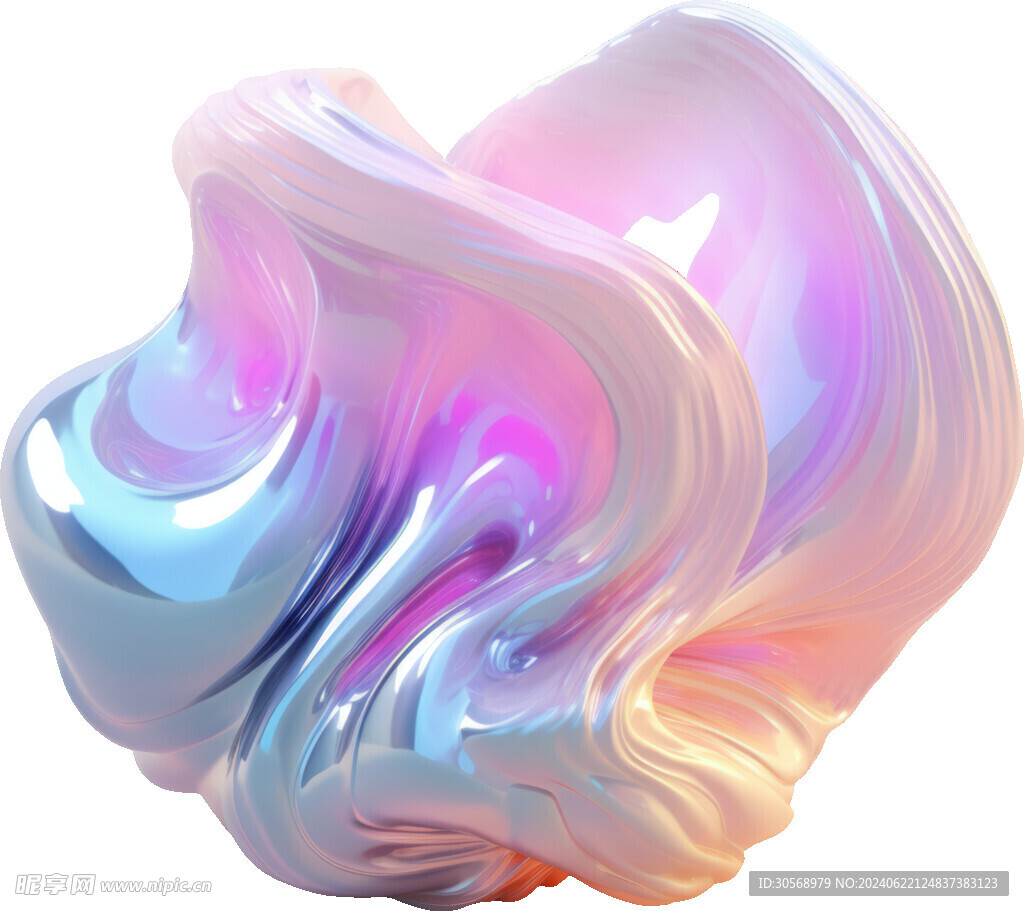 抽象糖果色金属虹彩图形