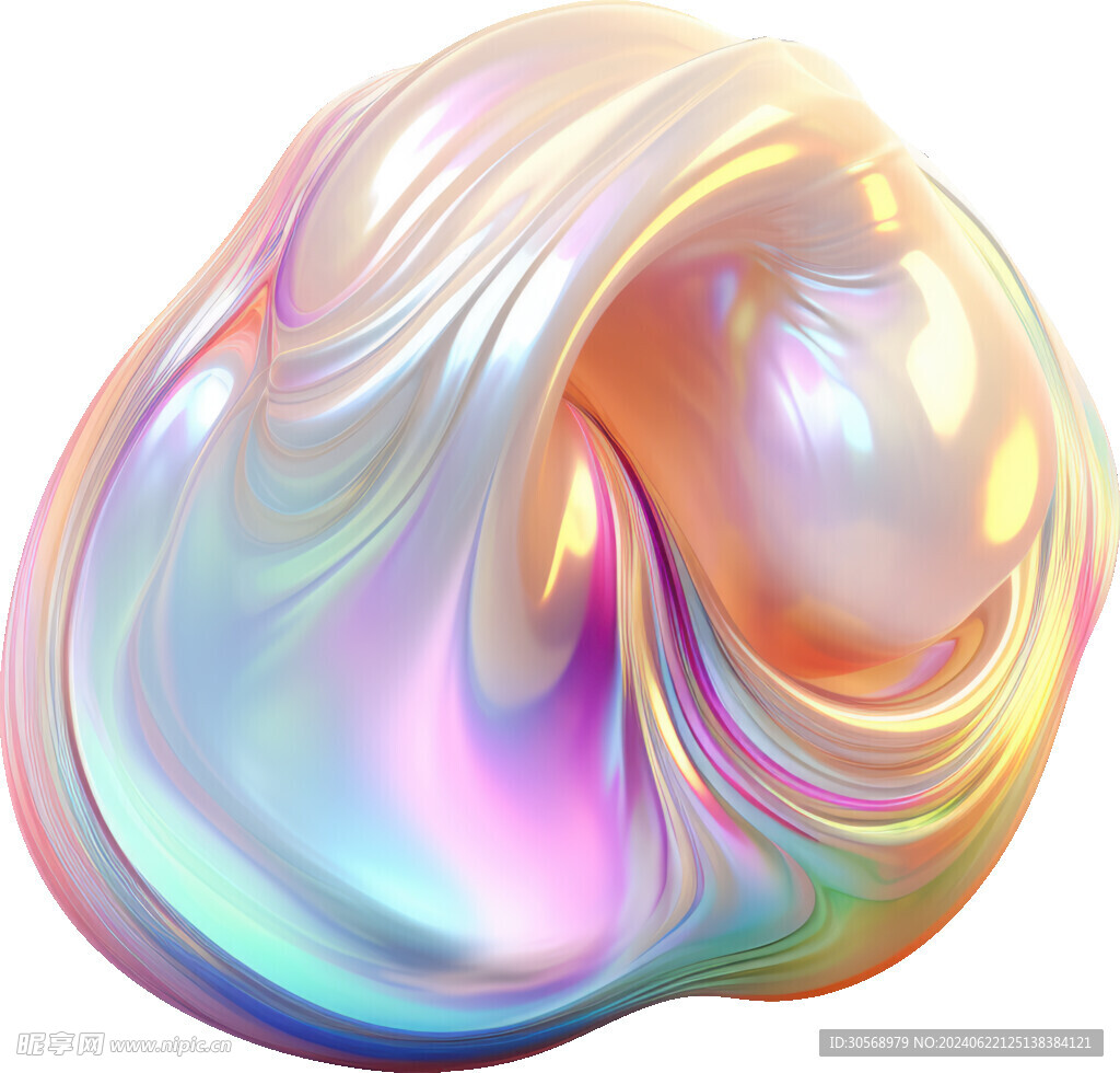抽象糖果色金属虹彩图形