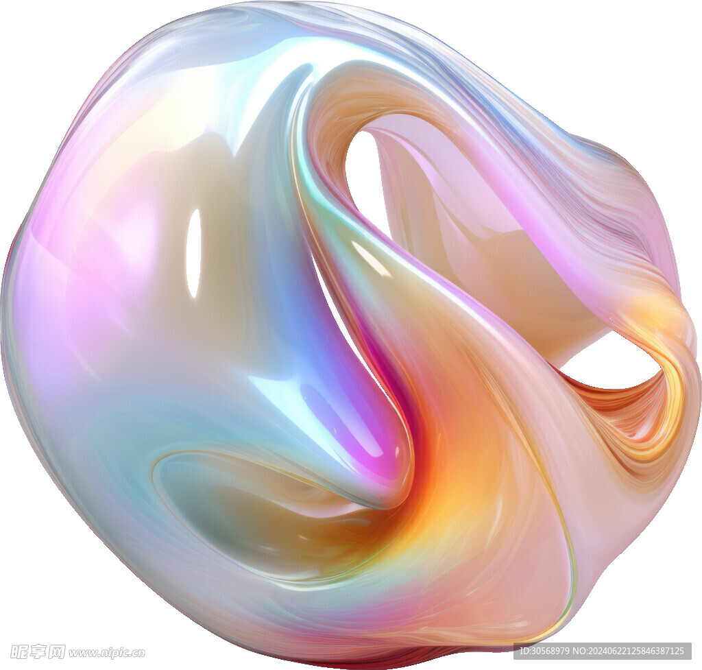 抽象糖果色金属虹彩图形