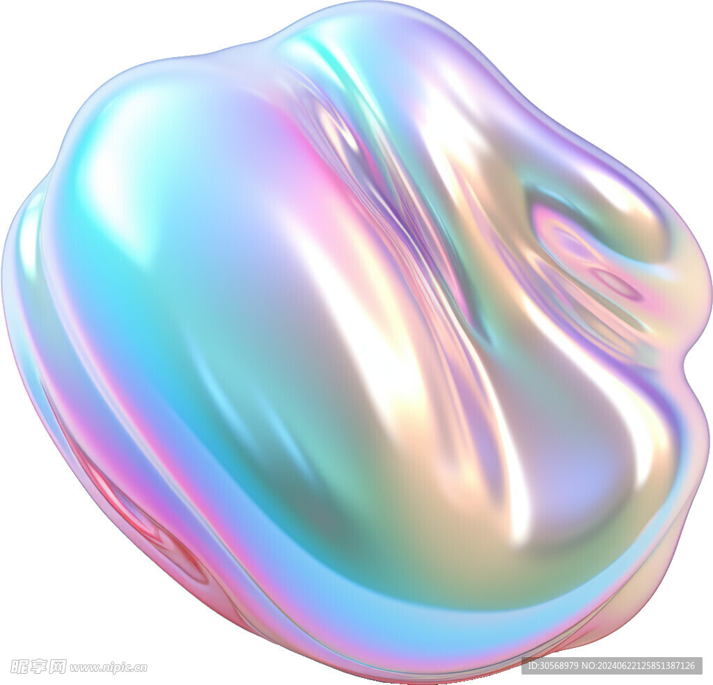 抽象糖果色金属虹彩图形