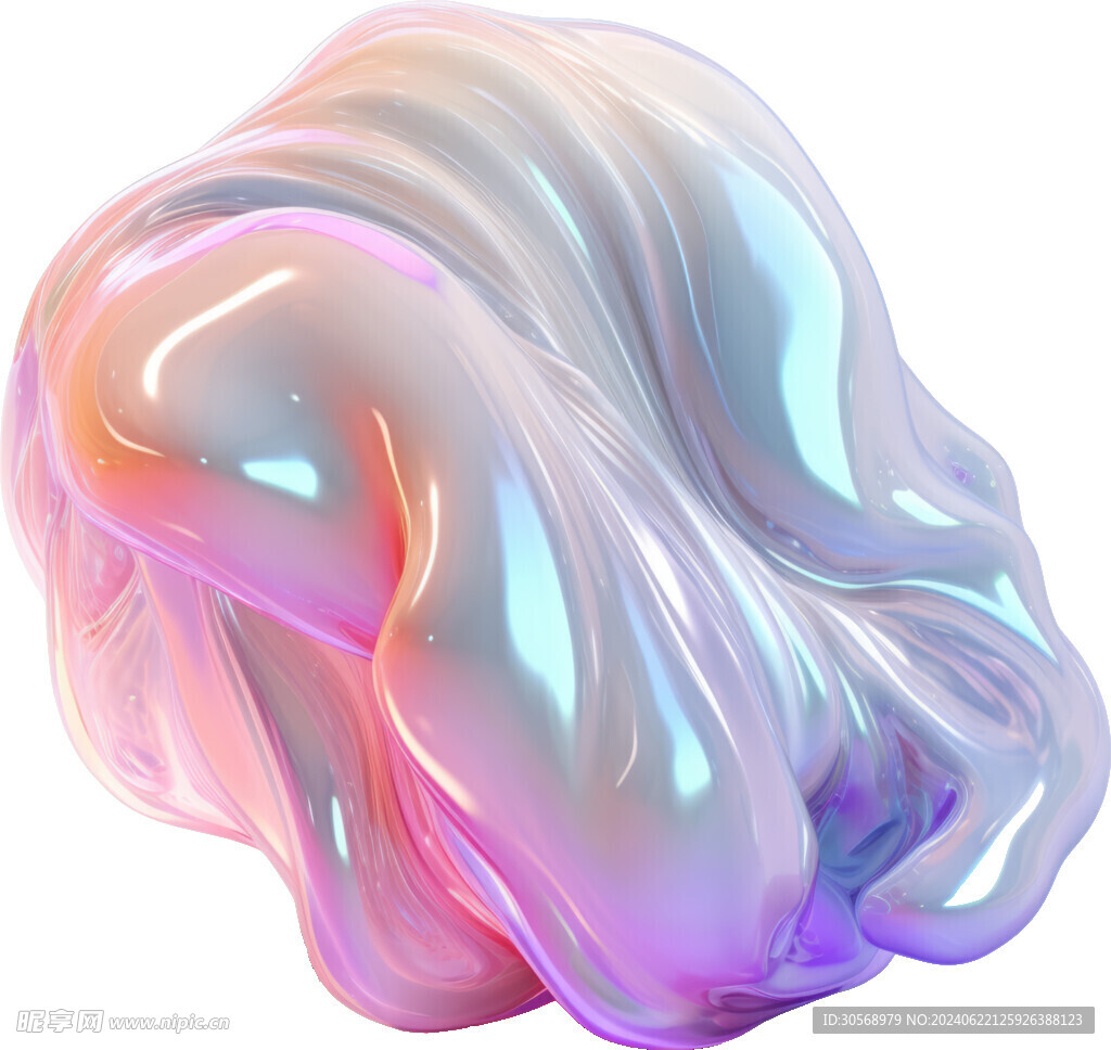 抽象糖果色金属虹彩图形