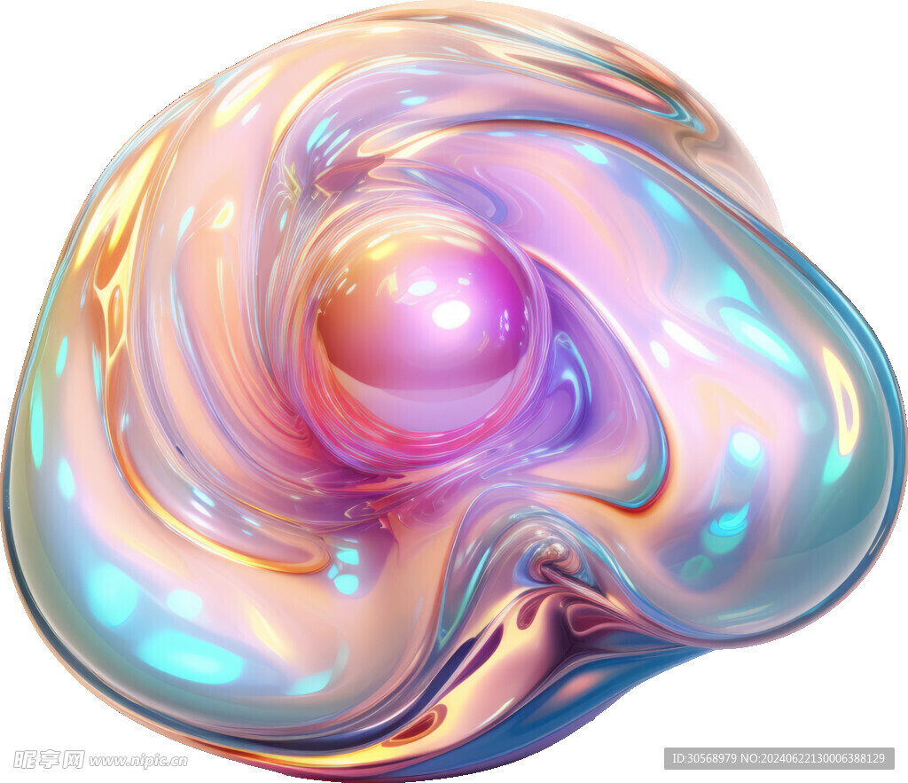 抽象糖果色金属虹彩图形