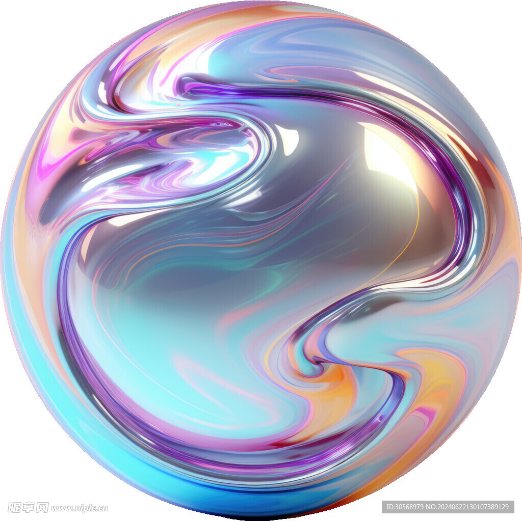 糖果色金属虹彩球形