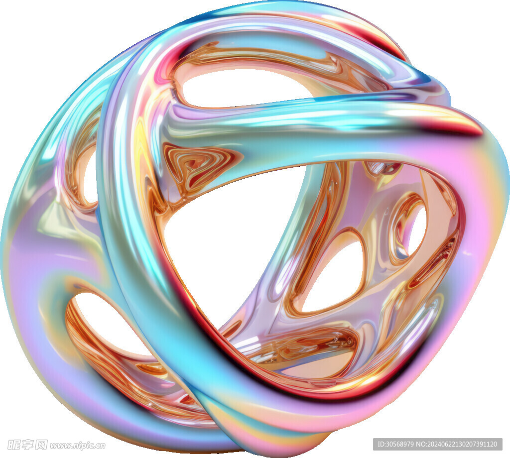 金属虹彩图形糖果色图形