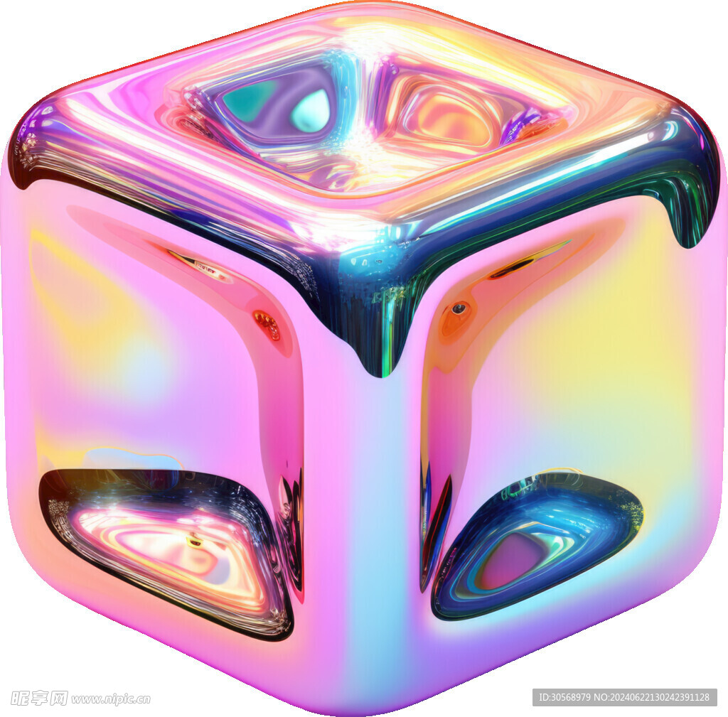 糖果色金属虹彩图形