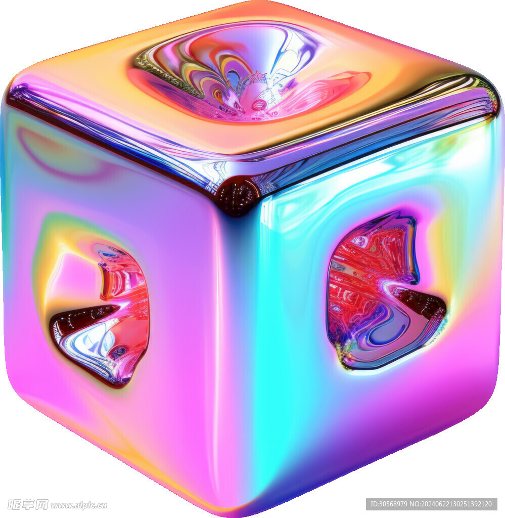 糖果色金属虹彩图形