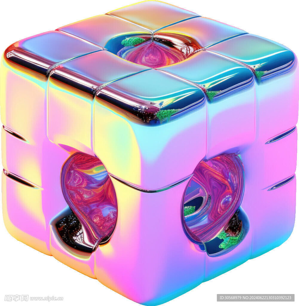 糖果色金属虹彩图形