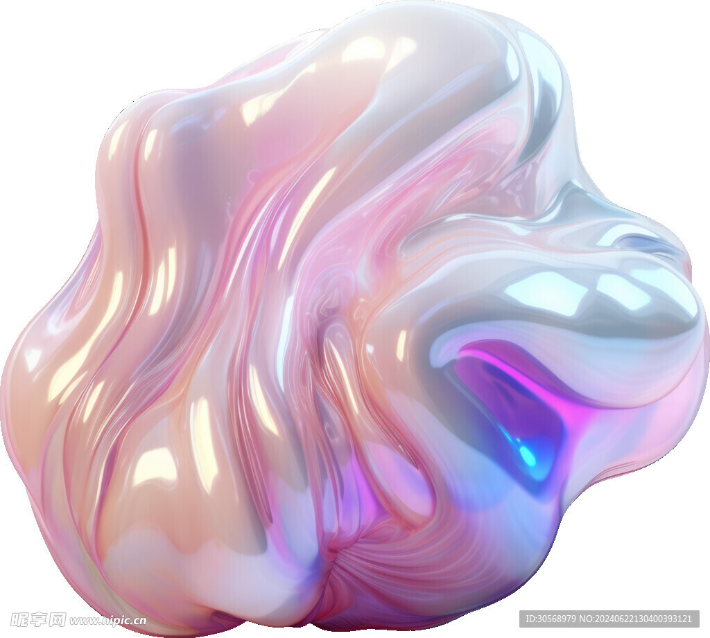 抽象糖果色金属虹彩图形