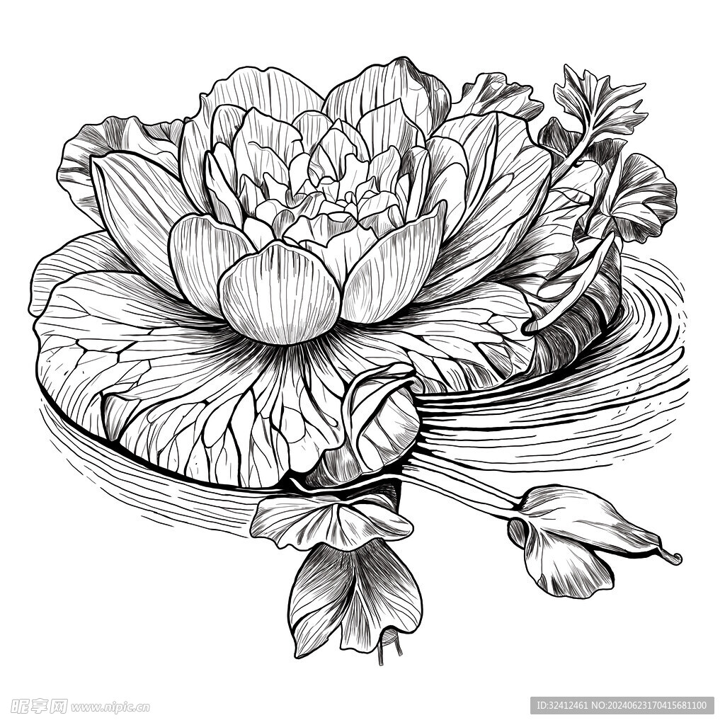 线条花