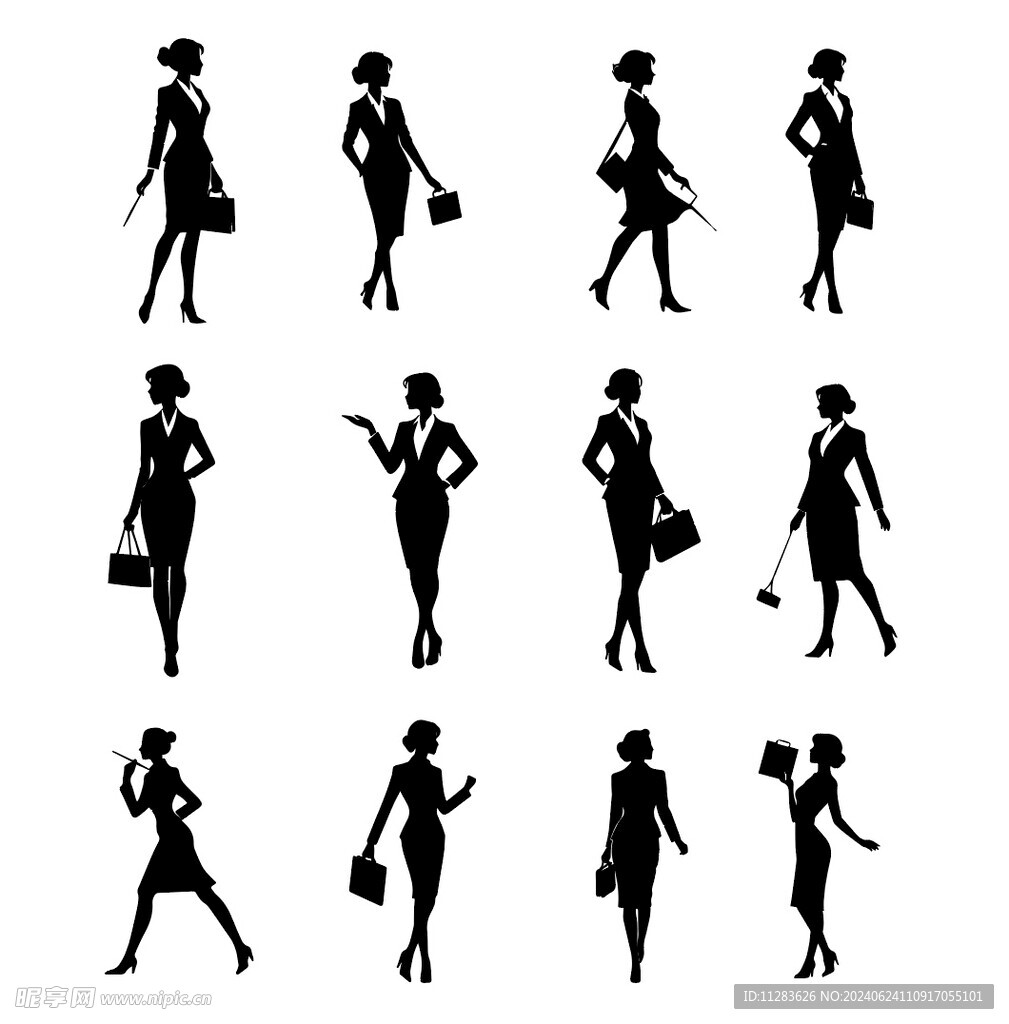 商务女性剪影