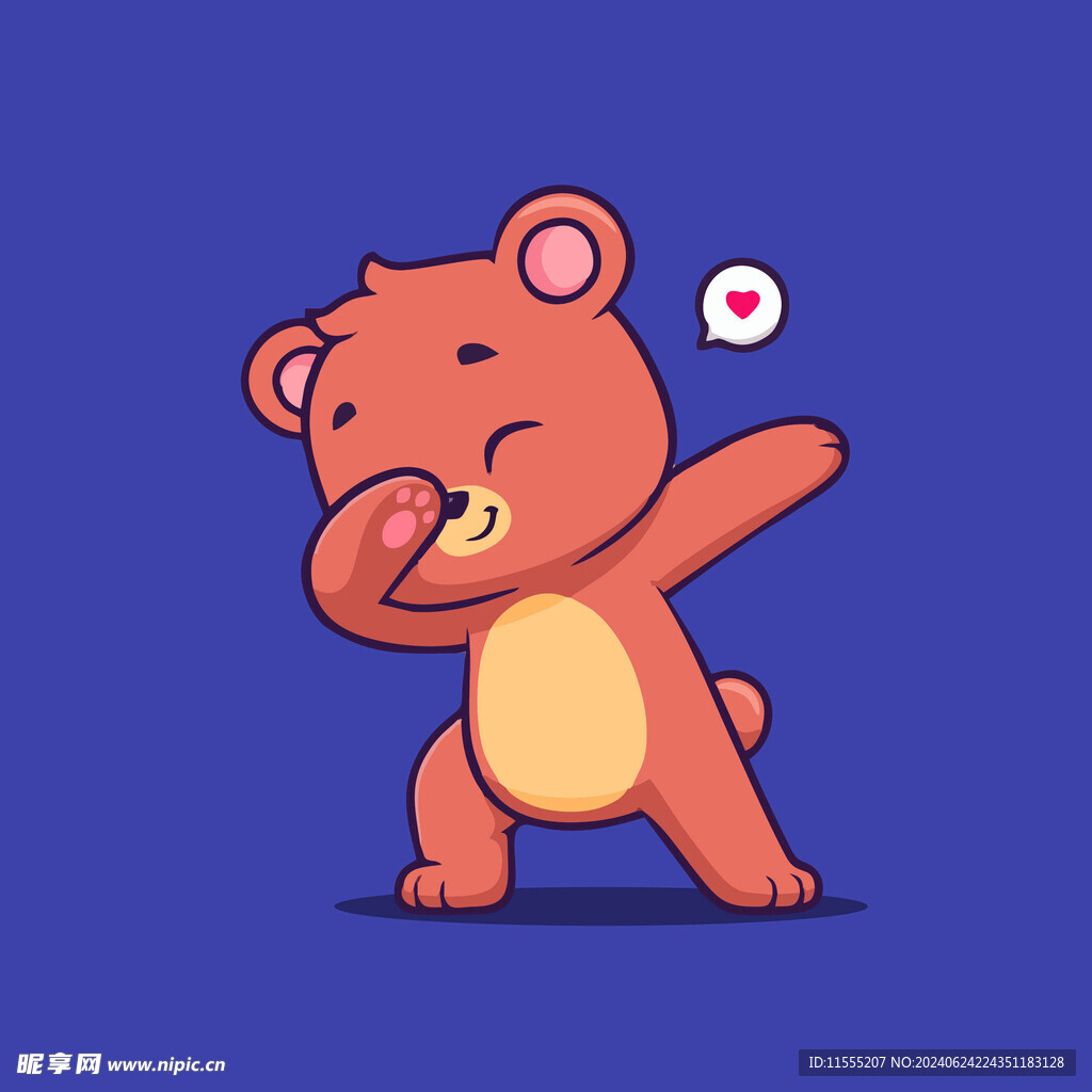 可爱小熊卡通矢量儿童插画