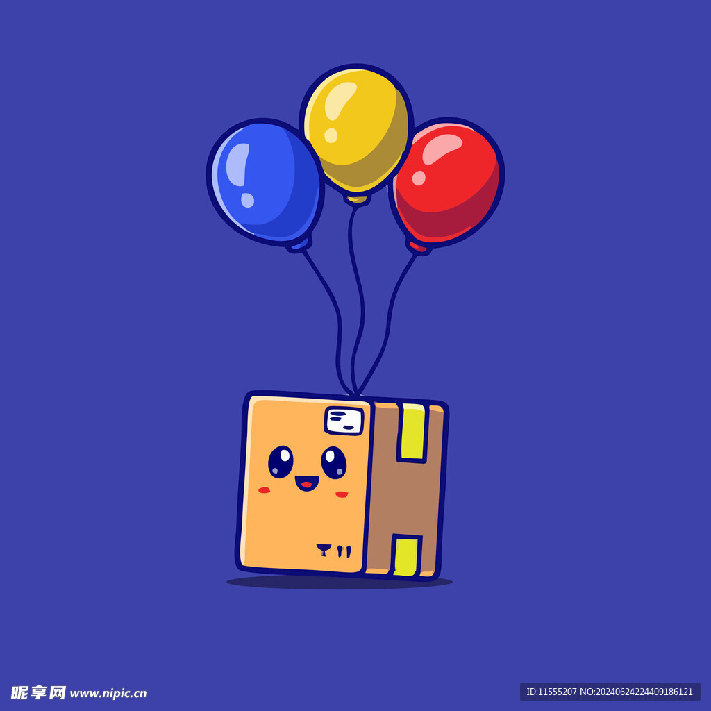 可爱气球包裹卡通矢量儿童插画