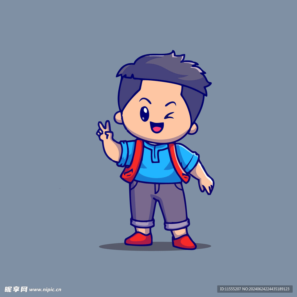 可爱男孩卡通矢量儿童插画