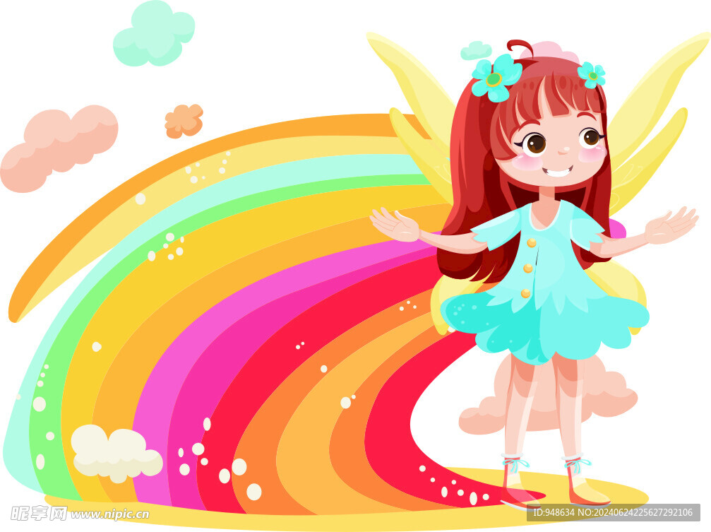 卡通彩虹小仙女