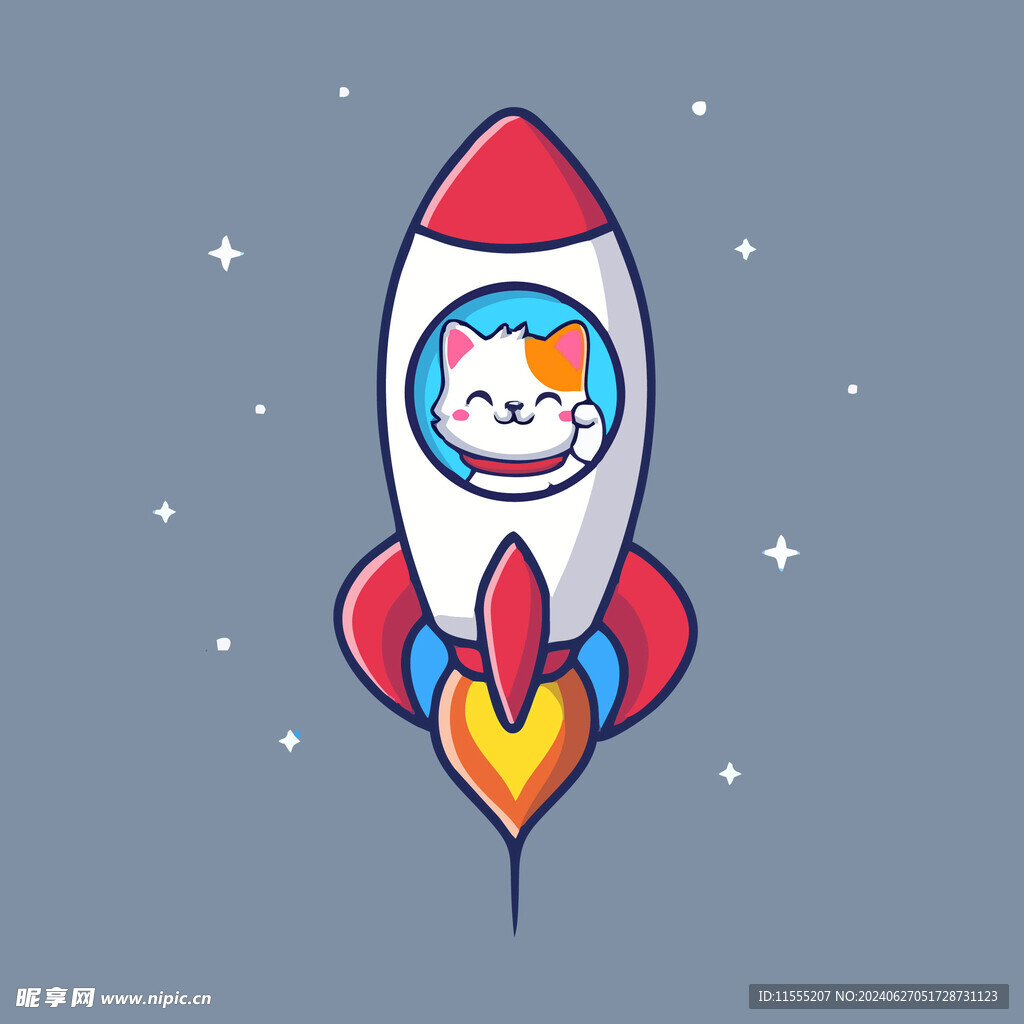 可爱小猫矢量卡通插画