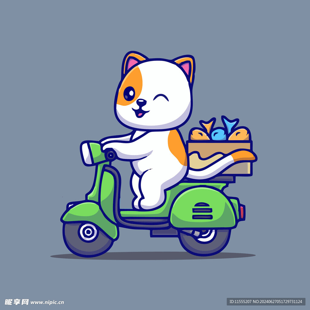 可爱小猫矢量卡通插画