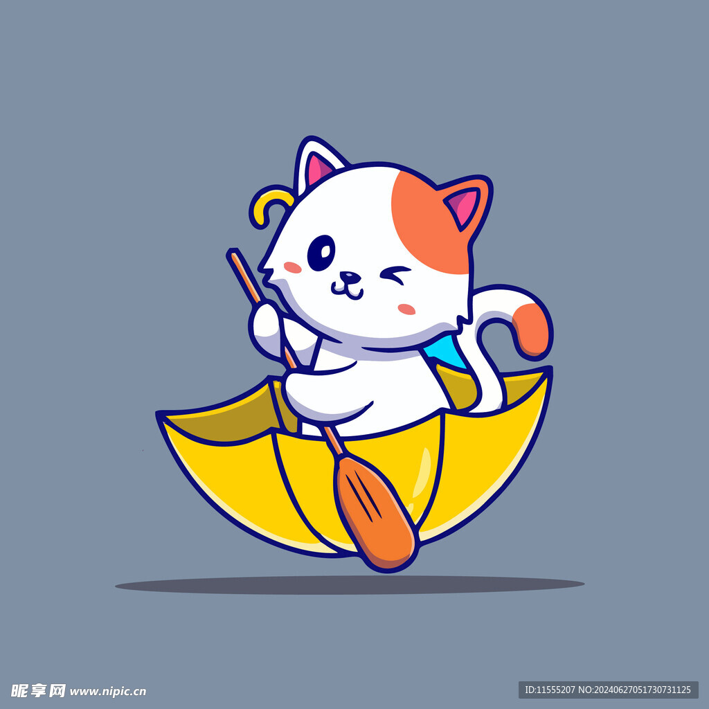 可爱小猫矢量卡通插画