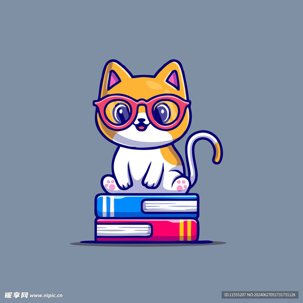 可爱小猫矢量卡通插画