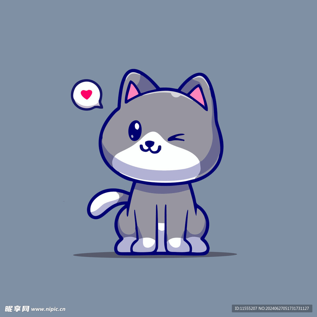 可爱小猫矢量卡通插画