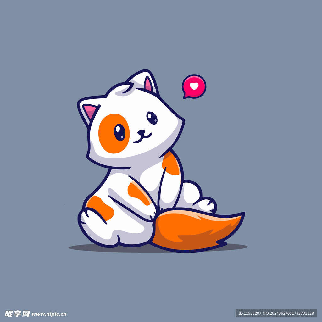 可爱小猫矢量卡通插画