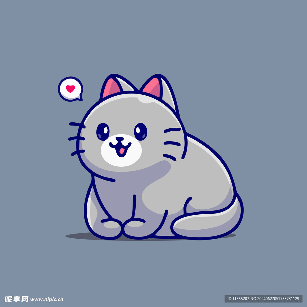 可爱小猫矢量卡通插画