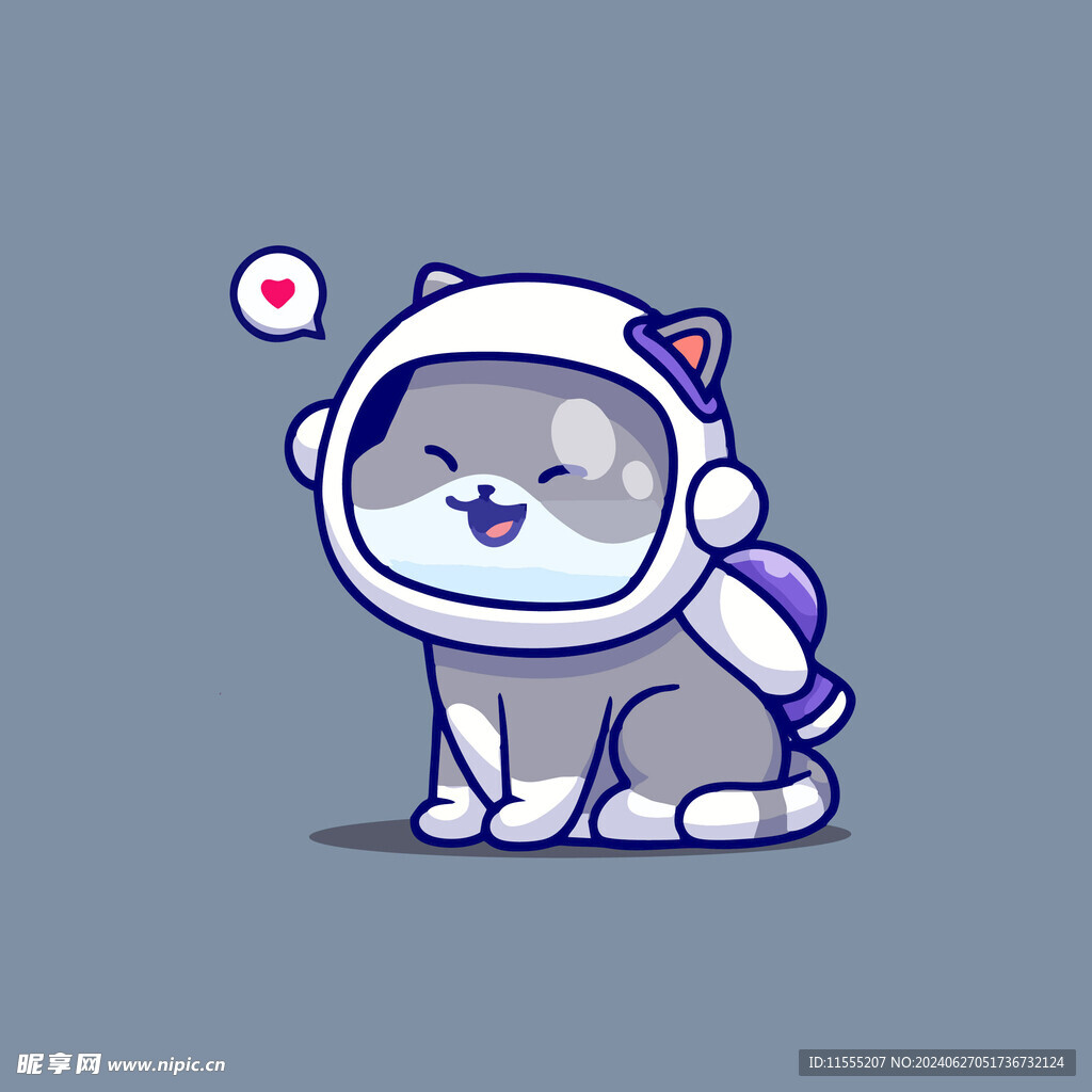 可爱小猫矢量卡通插画