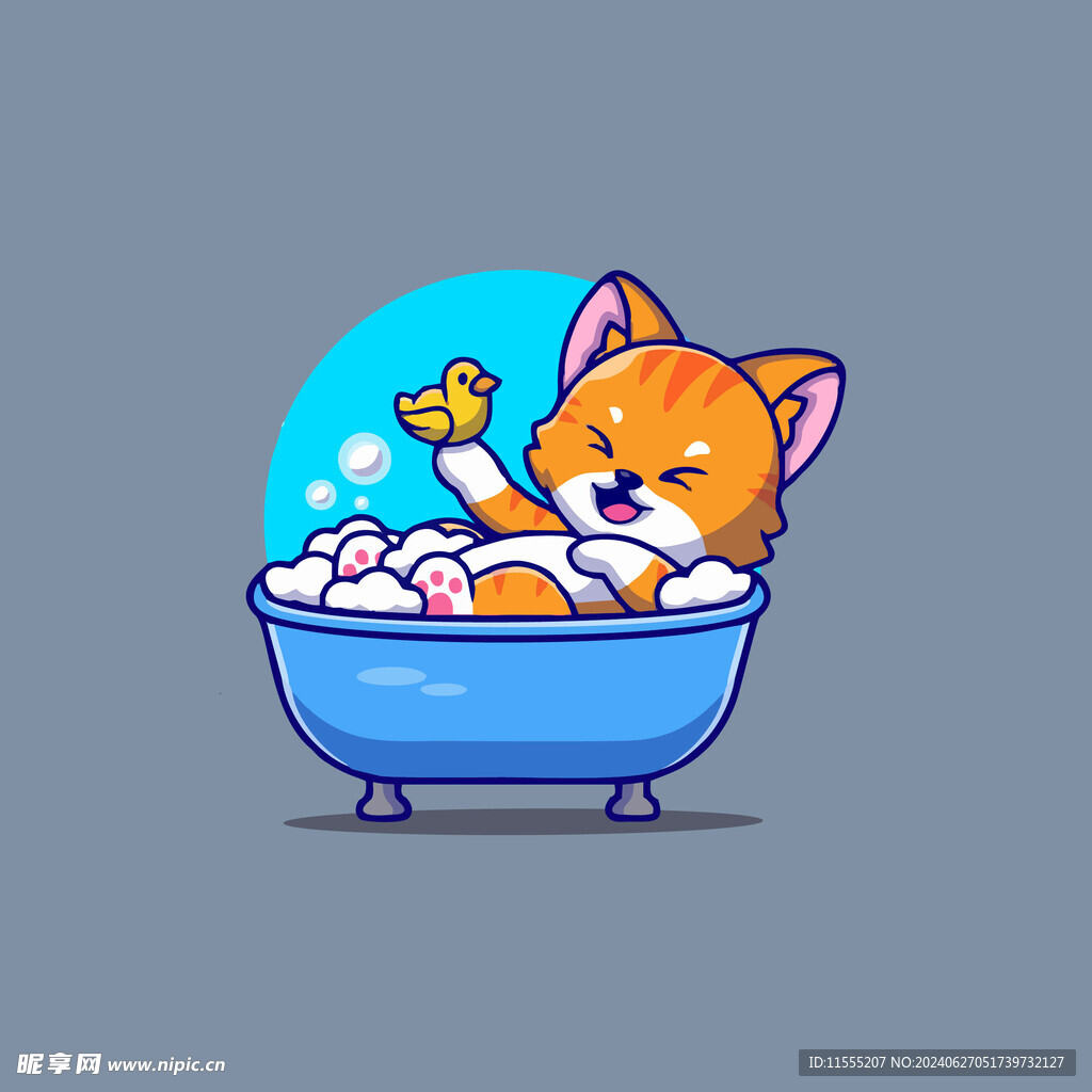 可爱小猫矢量卡通插画