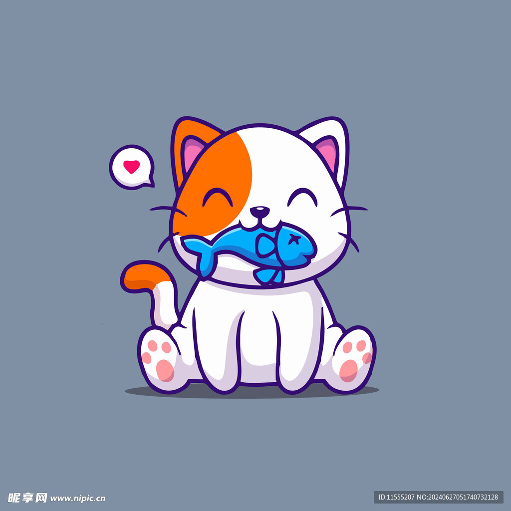 可爱小猫矢量卡通插画