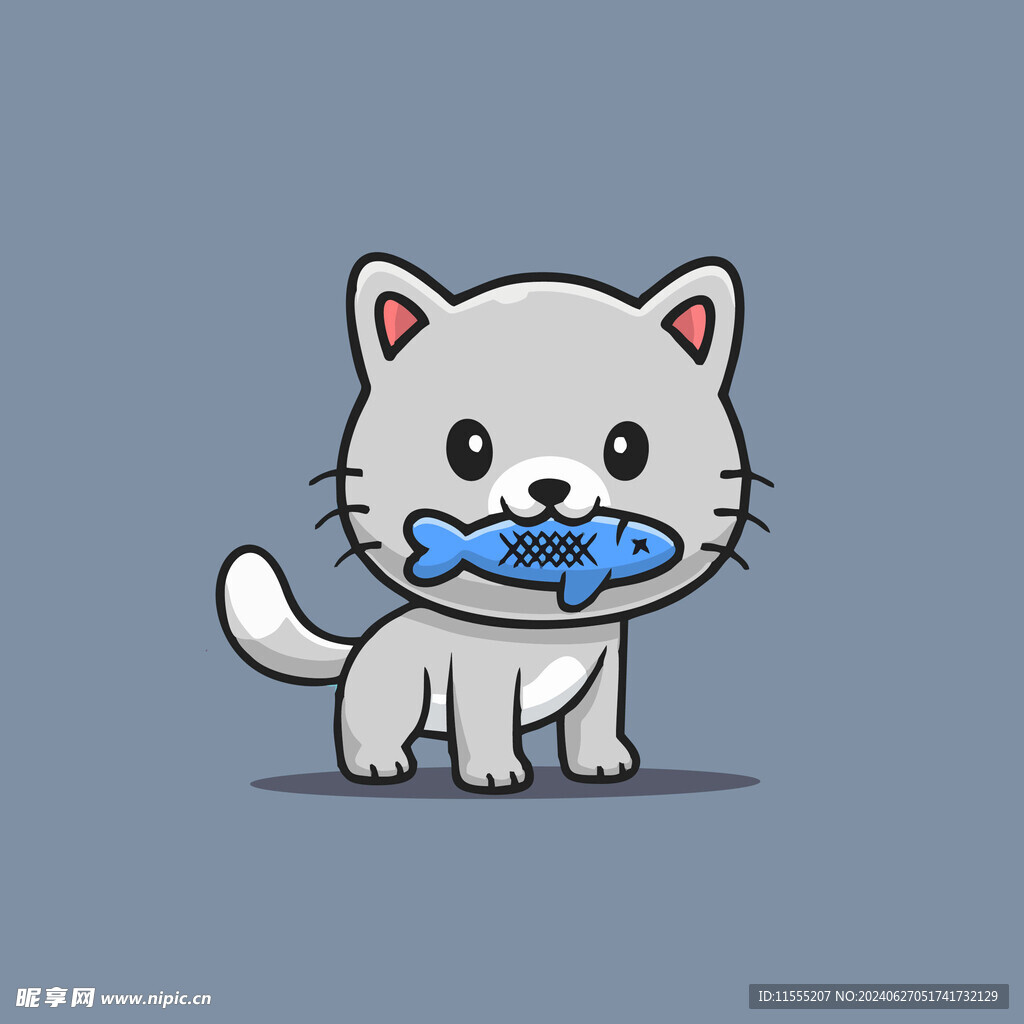 可爱小猫矢量卡通插画